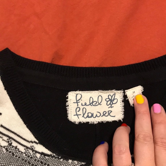 Anthropologie Black and White Lion Pullover - Picture 4 of 5